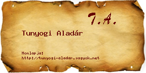 Tunyogi Aladár névjegykártya